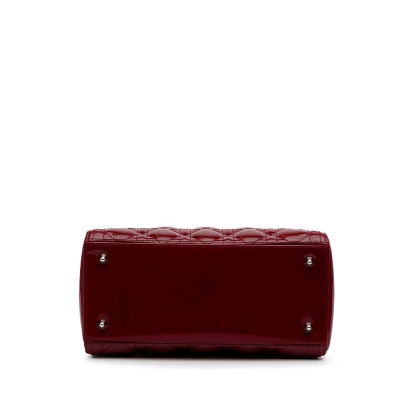 Dior Medium Patent Cannage Lady Dior Red Leather Good condition - Inside View