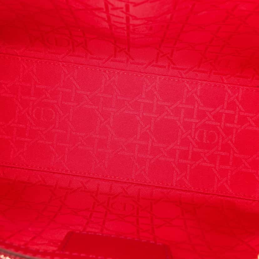 Dior Medium Patent Cannage Lady Dior Red Leather Good condition - Model View