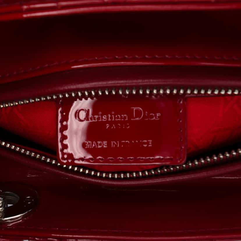 Dior Medium Patent Cannage Lady Dior Red Leather Good condition - Box View
