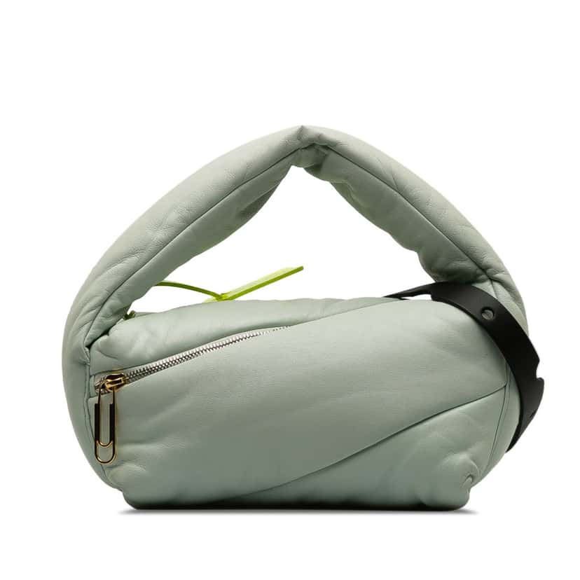 Off-white Leather Pump Pouch Green Leather Good condition - Front View