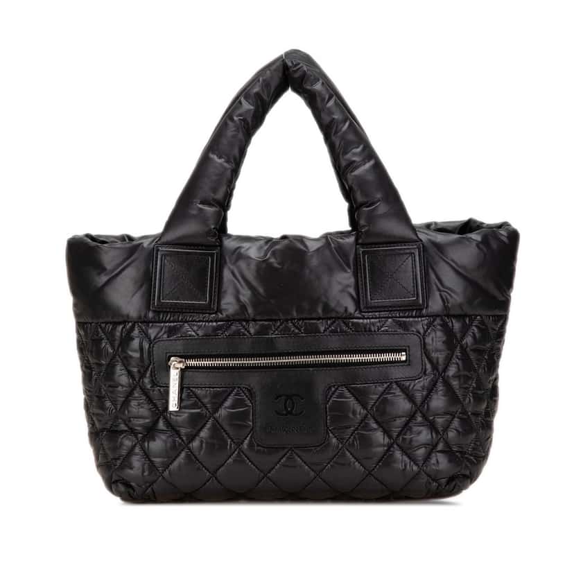 Chanel Small Quilted Nylon Coco Cocoon Tote Black Good condition - Front View