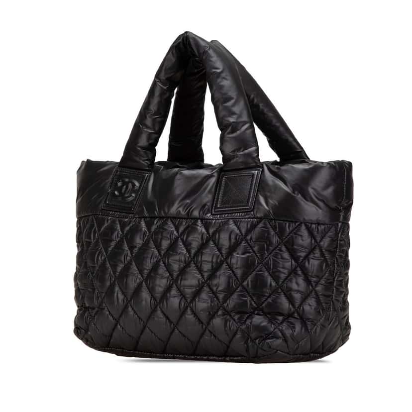 Chanel Small Quilted Nylon Coco Cocoon Tote Black Good condition - Back View