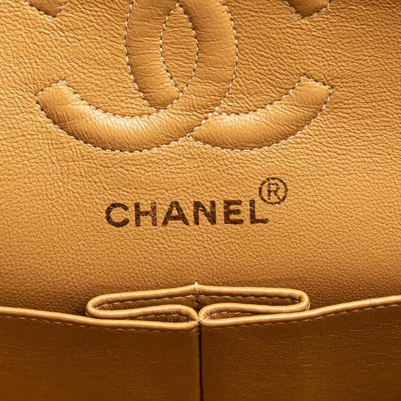 Chanel Small Classic Lambskin Double Flap Brown Leather Good condition - Box View