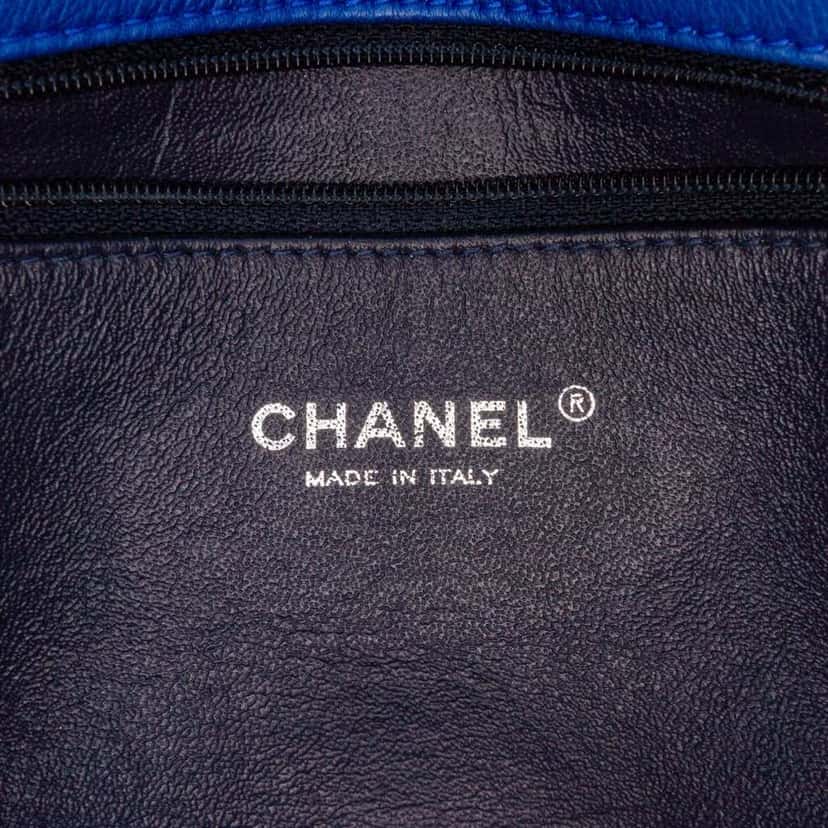 Chanel CC Quilted Calfskin Multi Chain Flap Blue Leather Good condition - Box View