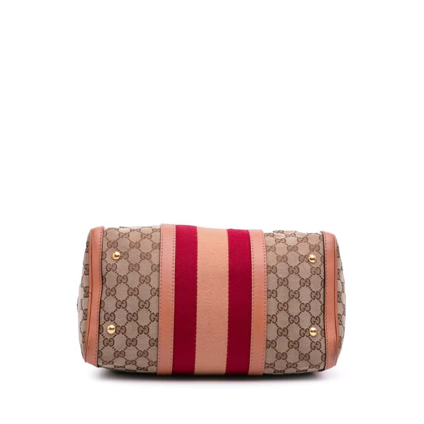 Gucci GG Canvas Web Joy Boston Bag Brown Canvas Good condition - Inside View