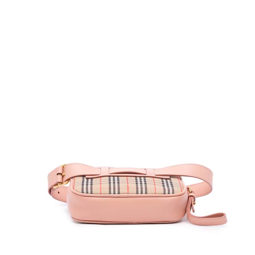 Burberry Haymarket Check Canvas 1983 Link Belt Bag Brown Canvas Good condition - Inside View
