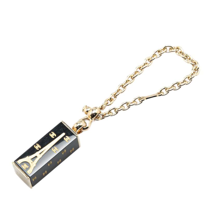 Chanel Enamel Eiffel Tower Bag Charm Black Very good condition - Front View