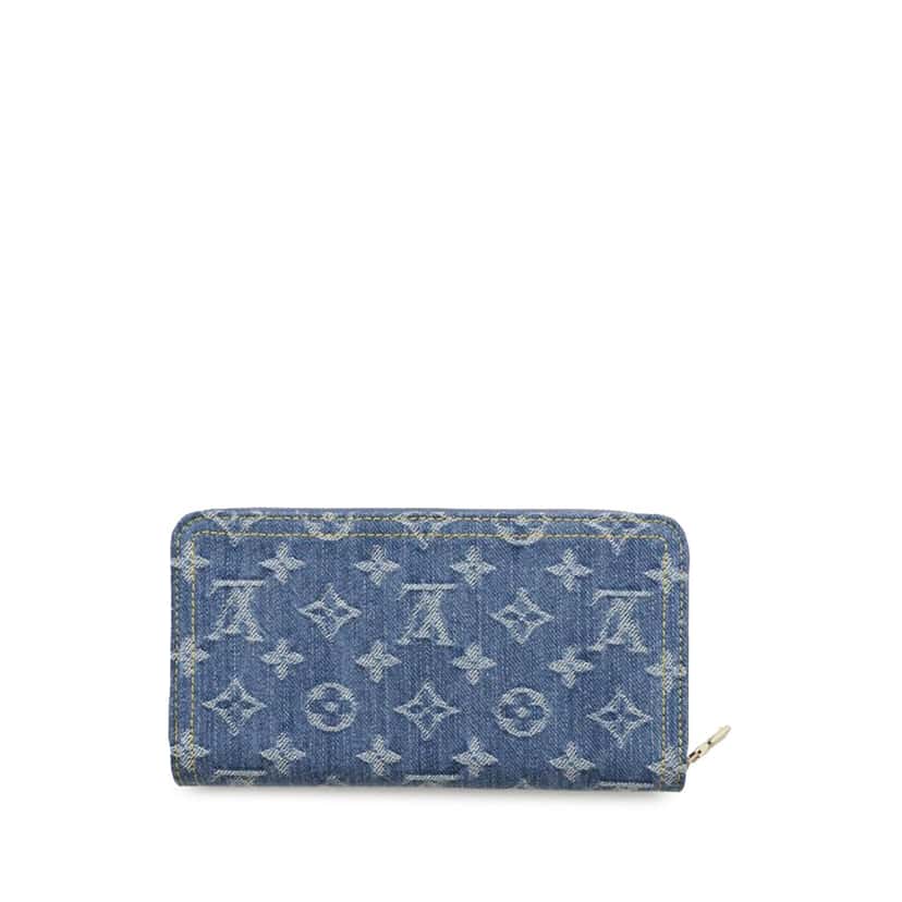 Louis Vuitton Takashi Murakami Monogram Cherry Denim Zippy Wallet Blue Denim Very good condition - Back View
