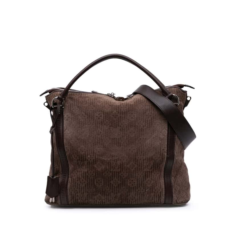 Louis Vuitton Monogram Suede Antheia Ixia PM Brown Leather Good condition - Front View