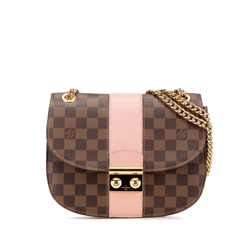 Louis Vuitton Damier Ebene Cuir Taurillon Wight Brown Canvas Good condition - Front View