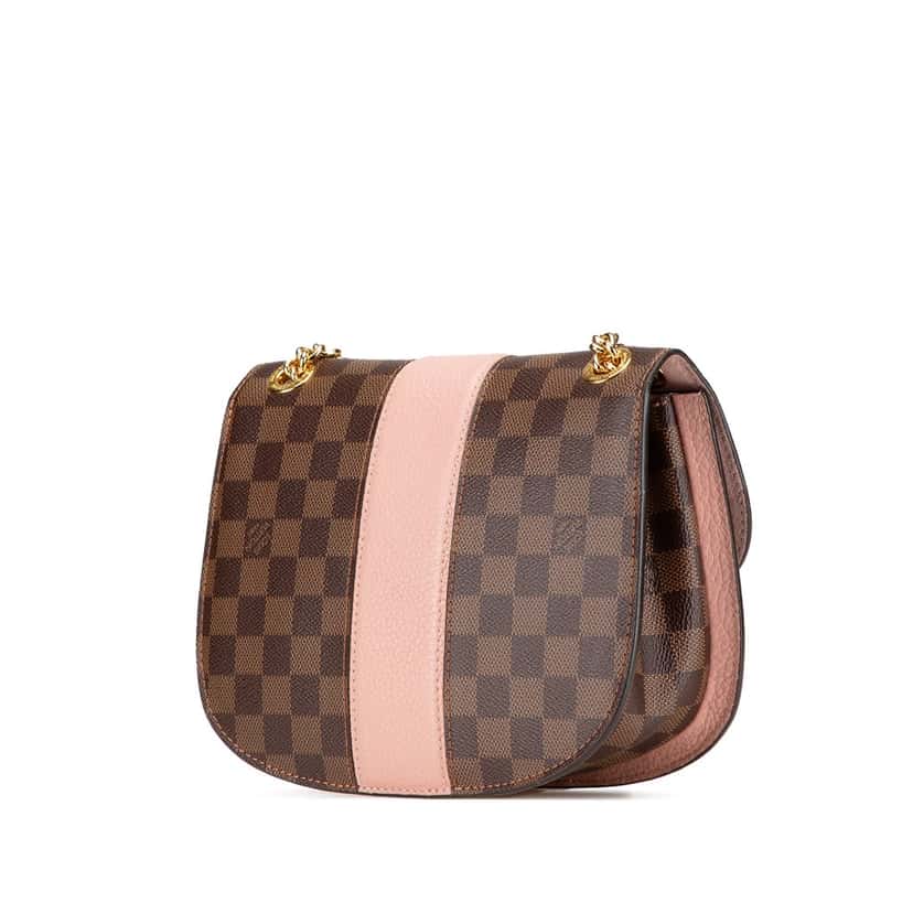 Louis Vuitton Damier Ebene Cuir Taurillon Wight Brown Canvas Good condition - Back View