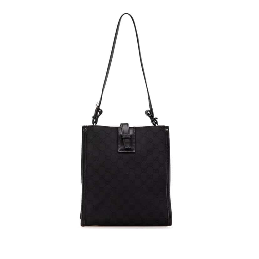 Gucci GG Canvas Shoulder Bag Black Canvas Good condition - Front View