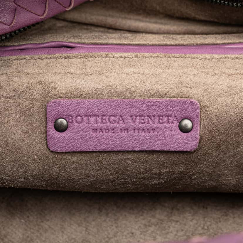 Bottega Veneta Nappa Intrecciato Cube Crossbody Purple Leather Very good condition - Box View