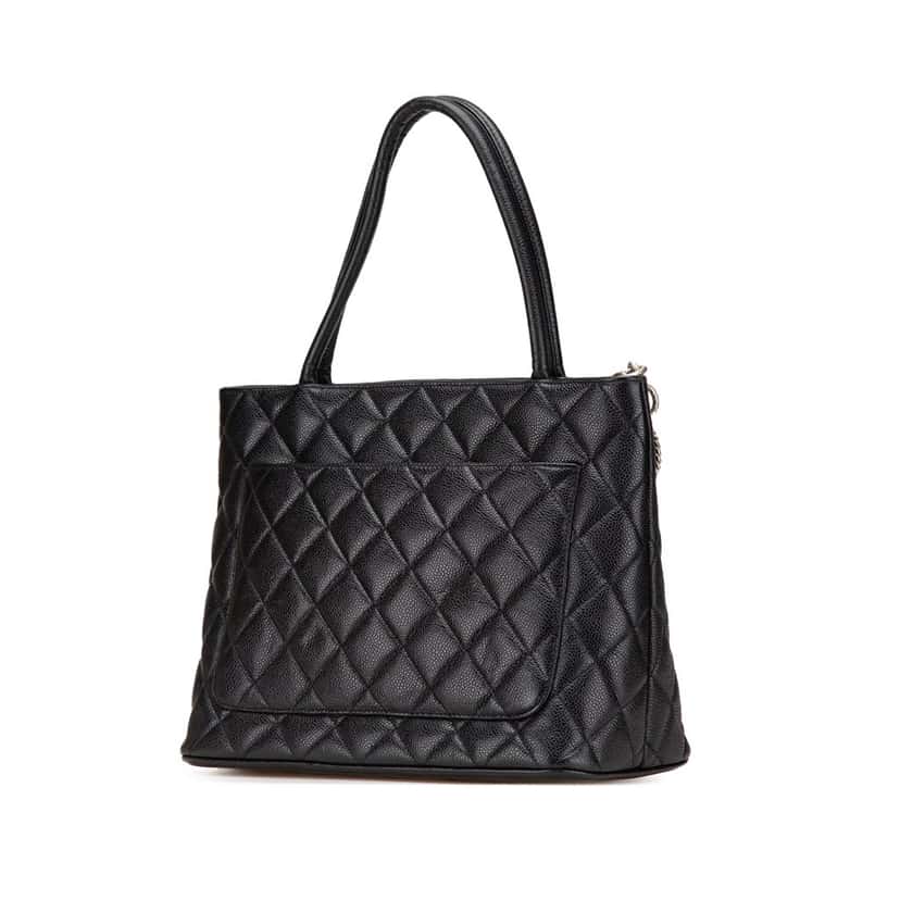 Chanel Caviar Medallion Tote Black Leather Good condition - Back View