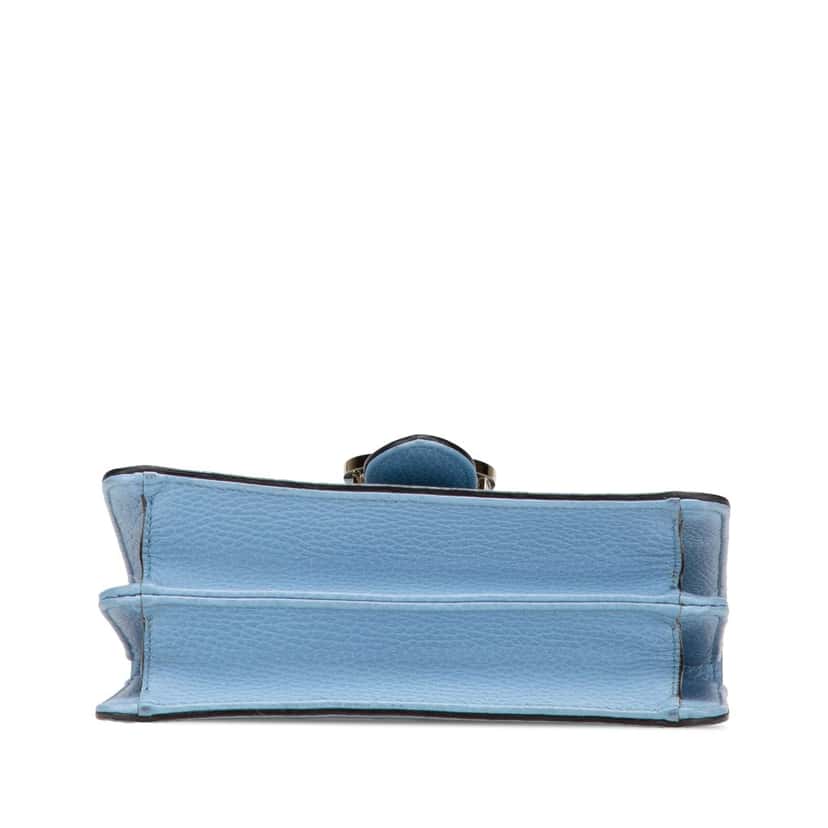 Gucci Small Dollar Calfskin Interlocking G Crossbody Blue Leather Very good condition - Inside View