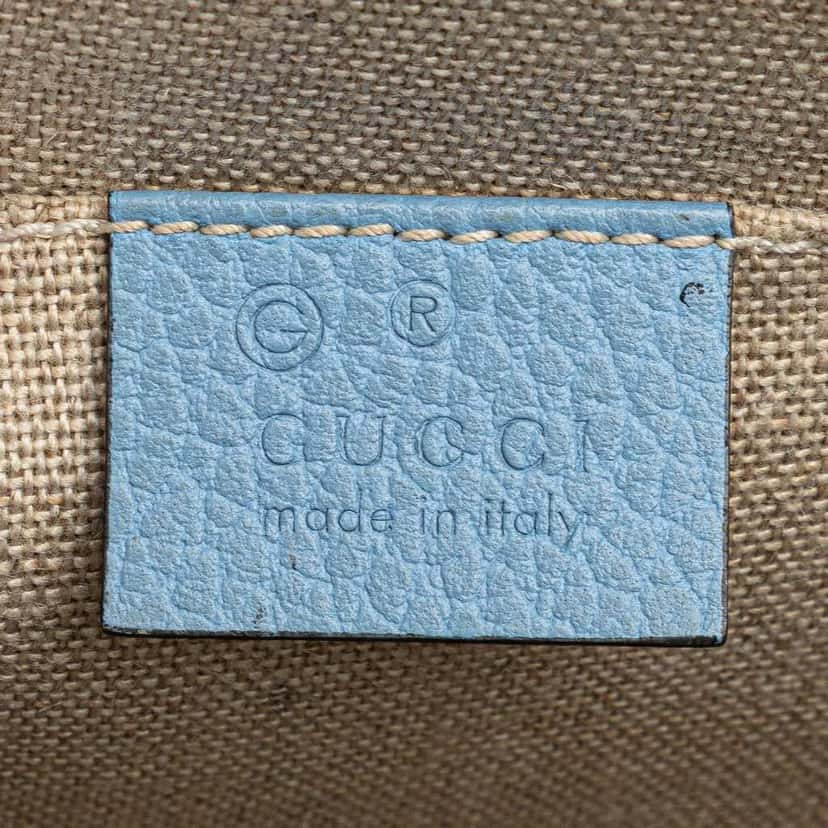 Gucci Small Dollar Calfskin Interlocking G Crossbody Blue Leather Very good condition - Box View
