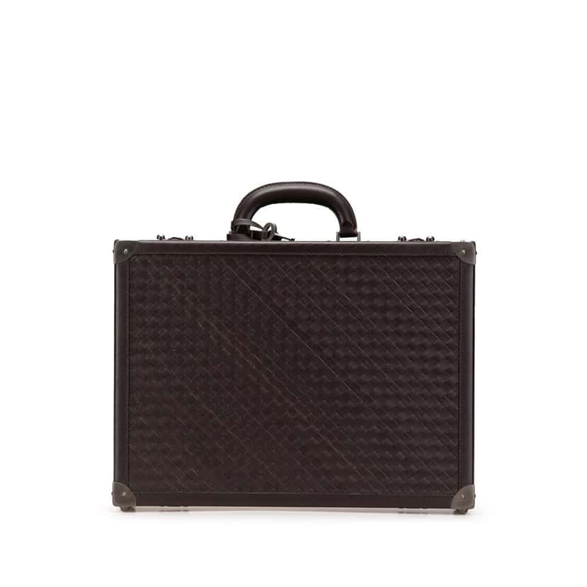 Bottega Veneta Nappa Intrecciato Attache Briefcase Brown Leather Good condition - Front View