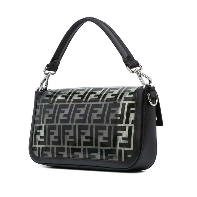 Fendi Medium Zucca PVC Baguette Satchel Black Good condition - Back View