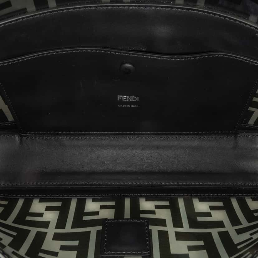Fendi Medium Zucca PVC Baguette Satchel Black Good condition - Model View