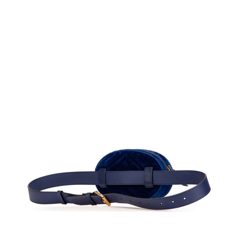 Gucci GG Marmont Velvet Matelasse Belt Bag Blue Velvet Good condition - Back View