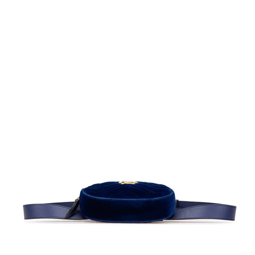 Gucci GG Marmont Velvet Matelasse Belt Bag Blue Velvet Good condition - Inside View
