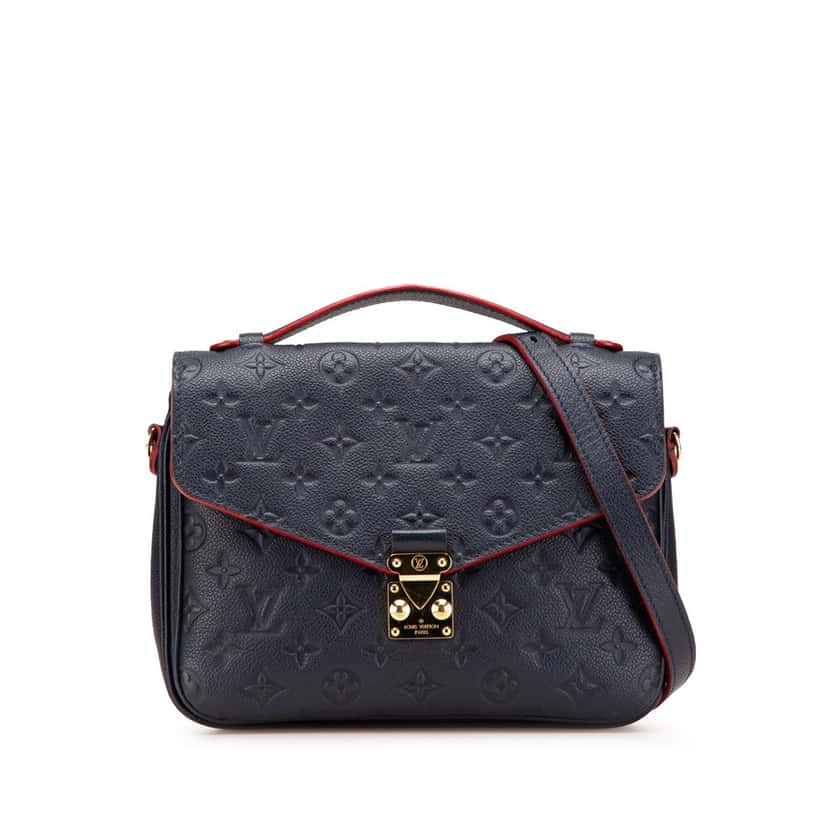 Louis Vuitton Monogram Empreinte Pochette Metis Blue Leather Good condition - Front View