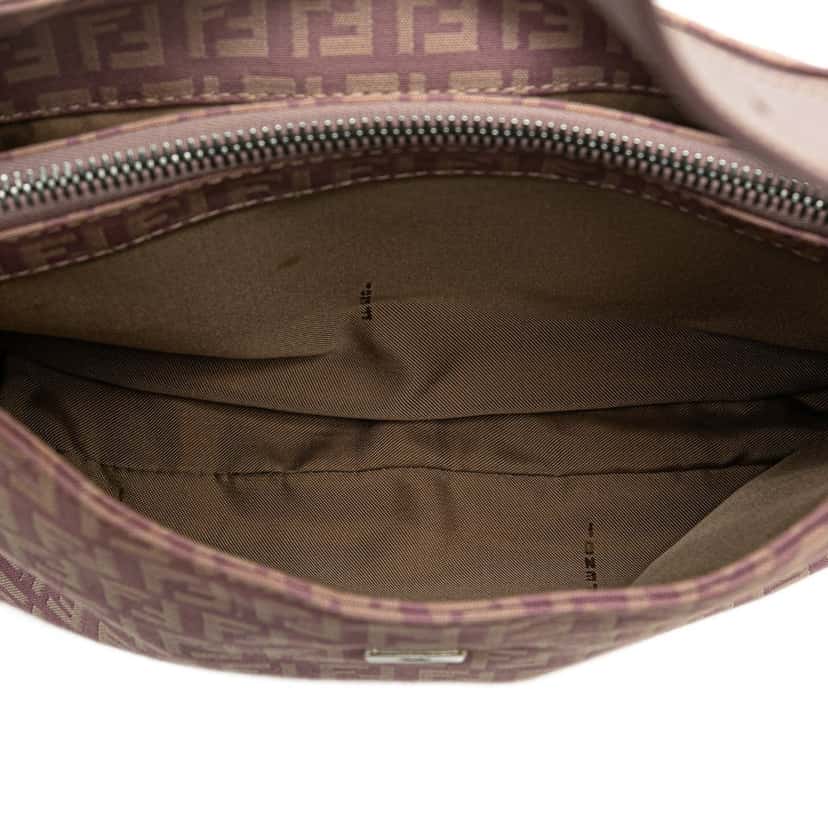 Fendi Zucchino Canvas Shoulder Bag Purple Canvas Fair condition - Model View