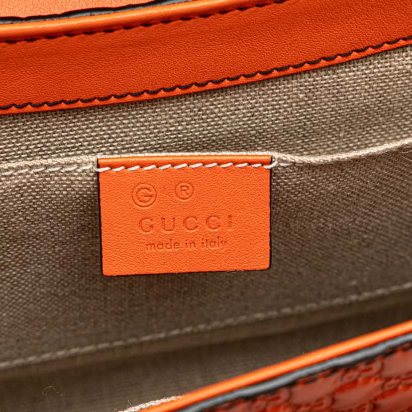 Gucci Medium Microguccissima Emily Shoulder Bag Orange Leather Good condition - Box View