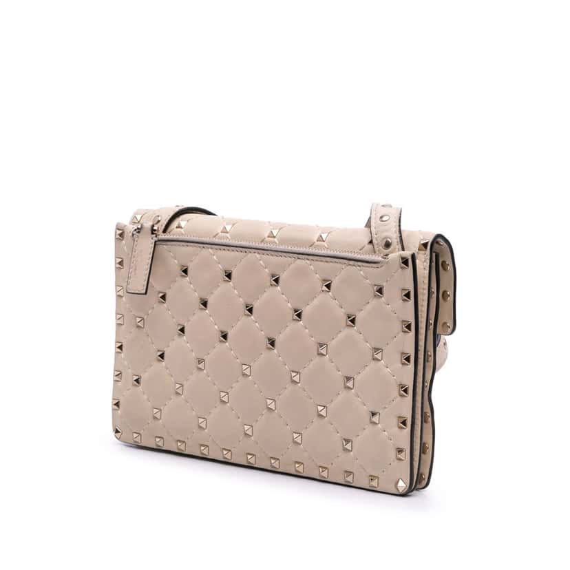 Valentino Nappa Rockstud Spike Crossbody Brown Leather Good condition - Back View