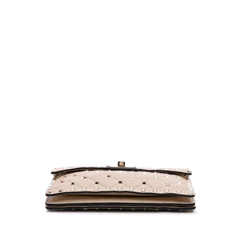 Valentino Nappa Rockstud Spike Crossbody Brown Leather Good condition - Inside View