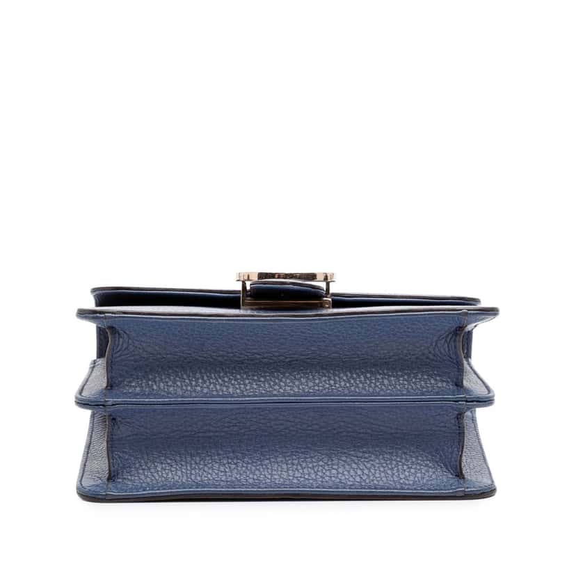 Gucci Small Dollar Calfskin Interlocking G Crossbody Blue Leather Good condition - Inside View