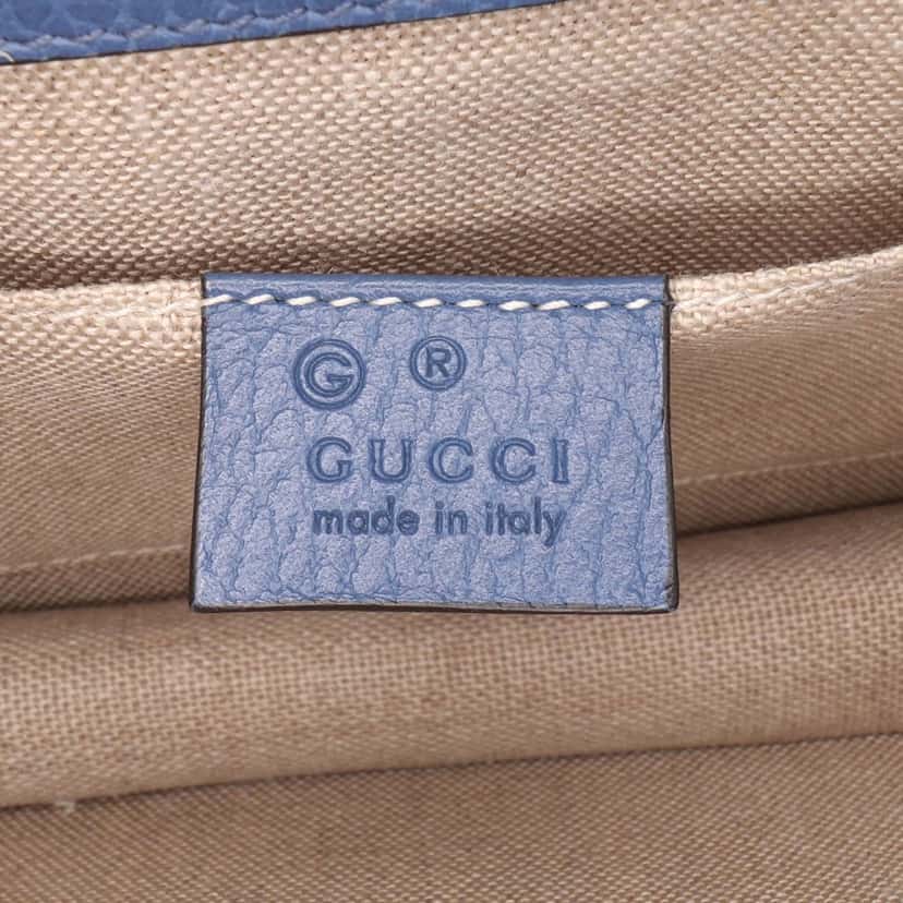 Gucci Small Dollar Calfskin Interlocking G Crossbody Blue Leather Good condition - Box View