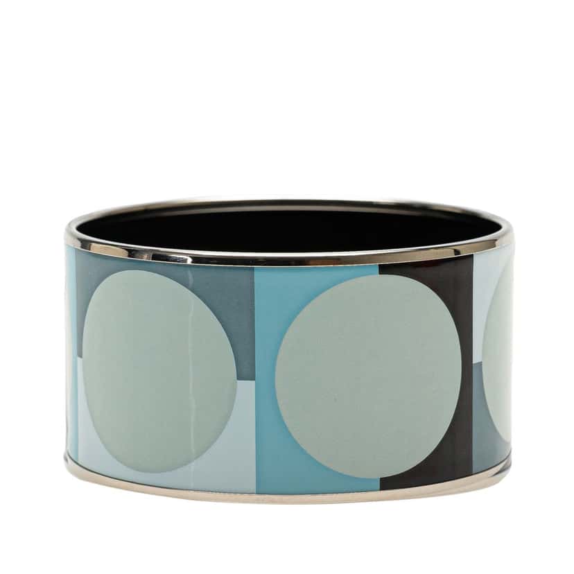 Hermès Extra Wide Enamel Bangle Blue Good condition - Back View