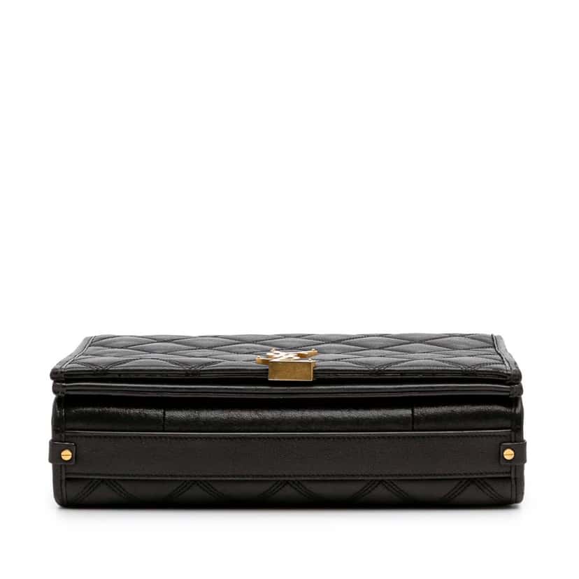 Saint Laurent Mini Quilted Lambskin Becky Chain Shoulder Bag Black Leather Good condition - Inside View