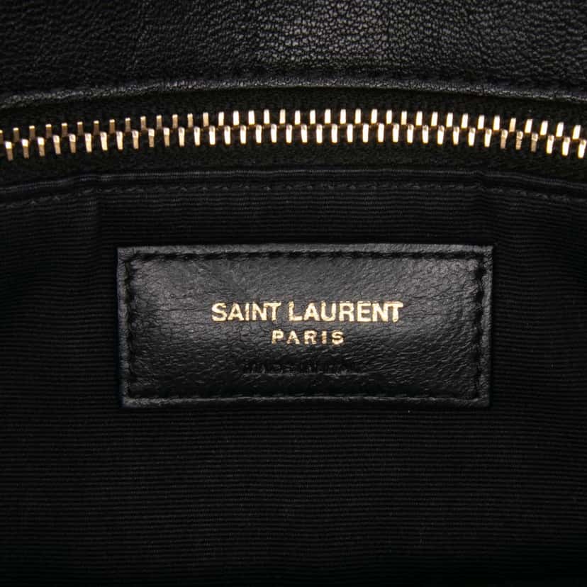 Saint Laurent Mini Quilted Lambskin Becky Chain Shoulder Bag Black Leather Good condition - Box View