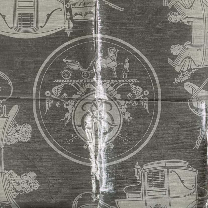 Hermès Ex Libris Glam Silk Scarf Grey Silk Good condition - Back View