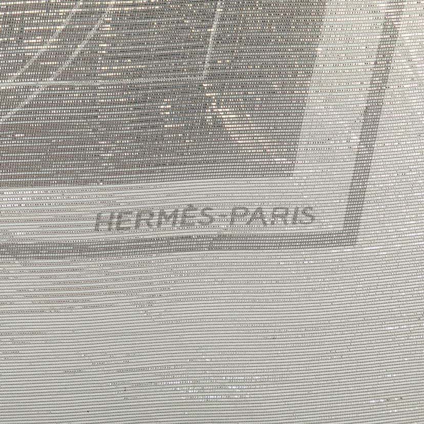 Hermès Ex Libris Glam Silk Scarf Grey Silk Good condition - Inside View