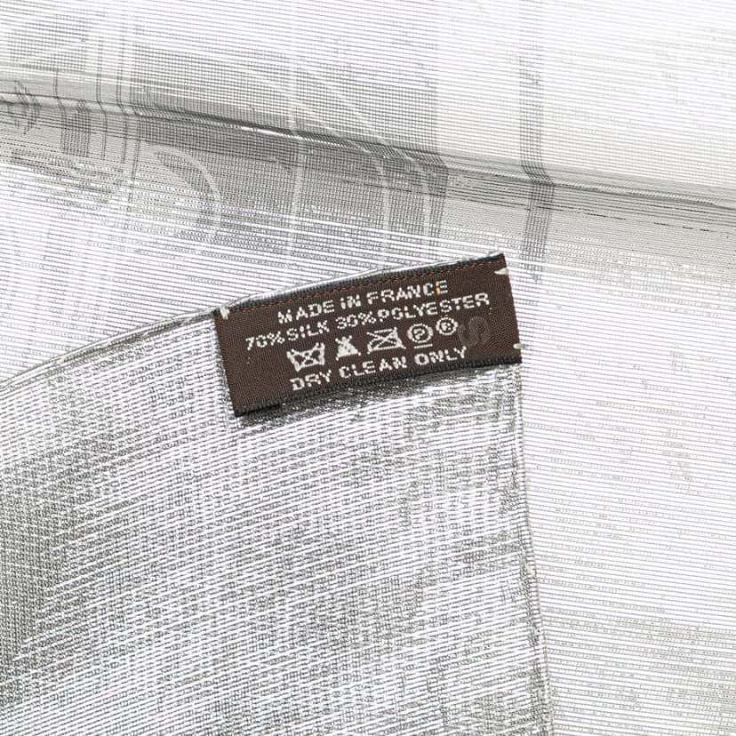 Hermès Ex Libris Glam Silk Scarf Grey Silk Good condition - Box View