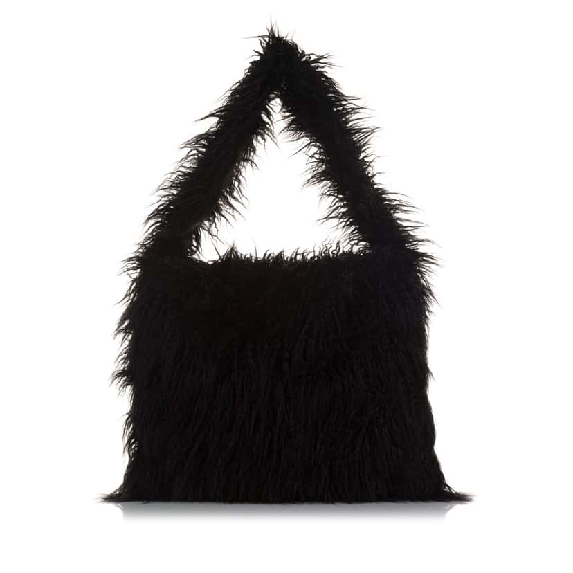 Stella McCartney x Ed Curtis Faux Fur Shoulder Bag Black Polyester Very good condition - Inside View