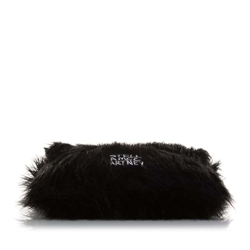Stella McCartney x Ed Curtis Faux Fur Shoulder Bag Black Polyester Very good condition - Model View