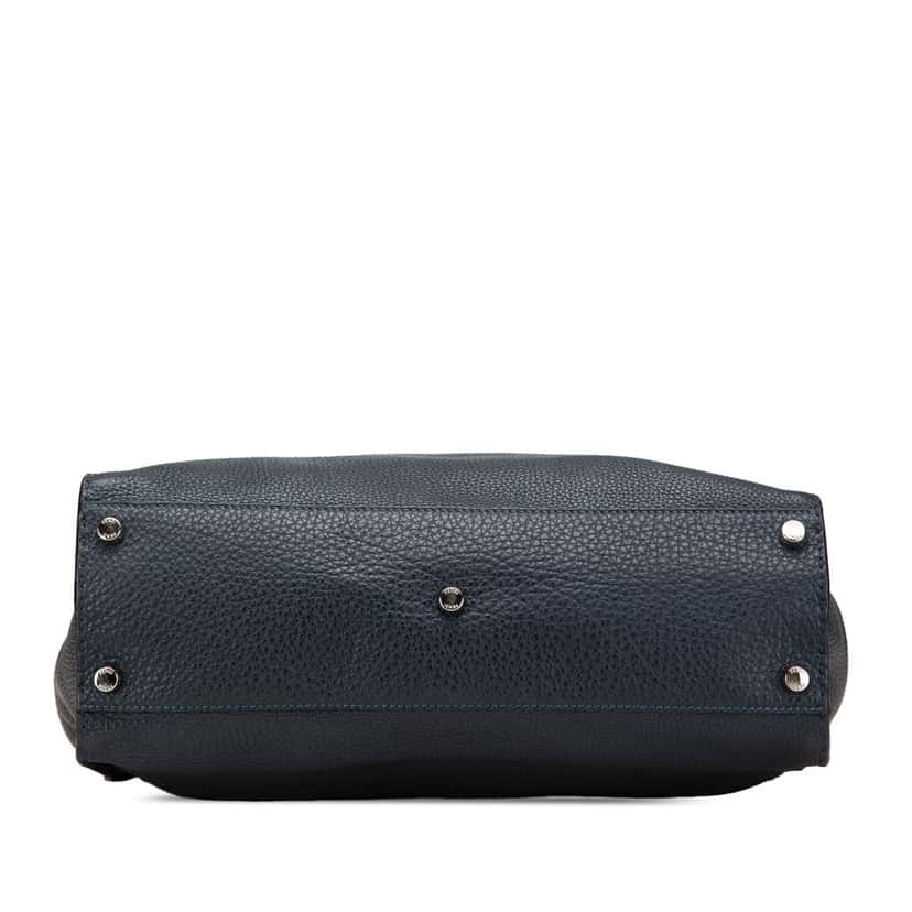 Fendi Large Leather Peekaboo Iconic Essential Faces Satchel Blue Leather Good condition - Inside View