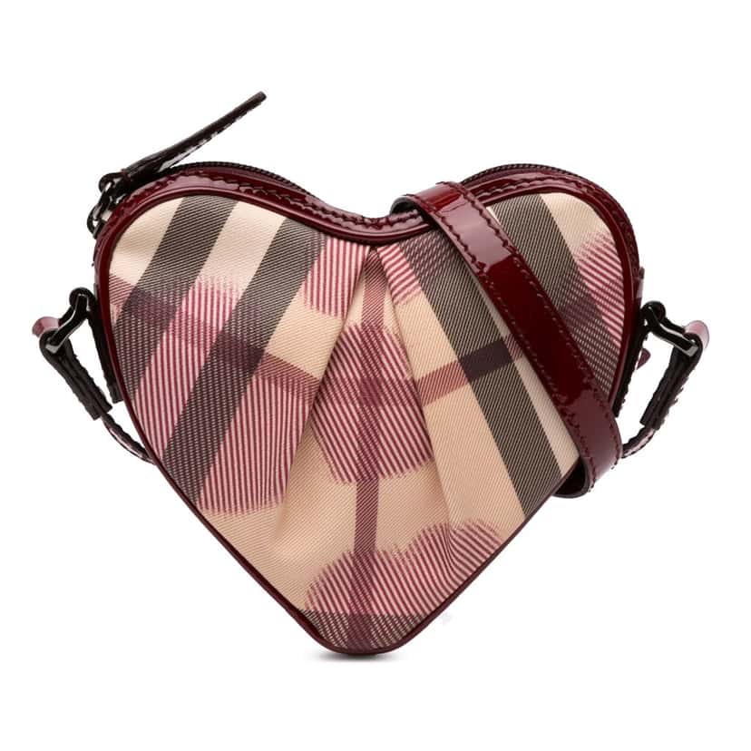Burberry Nova Check Canvas Heart Crossbody Brown Canvas Good condition - Front View