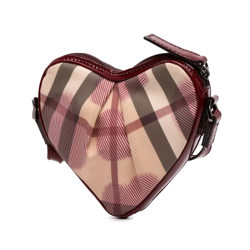 Burberry Nova Check Canvas Heart Crossbody Brown Canvas Good condition - Back View