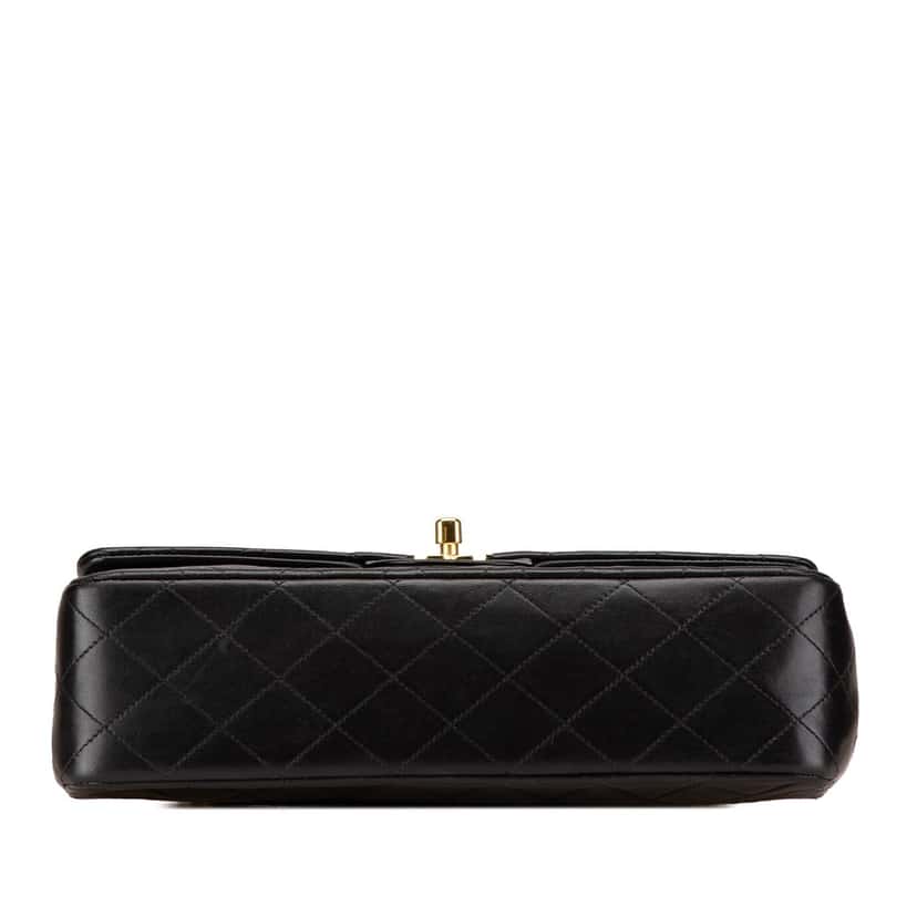 Chanel Medium Classic Lambskin Double Flap Black Leather Good condition - Inside View