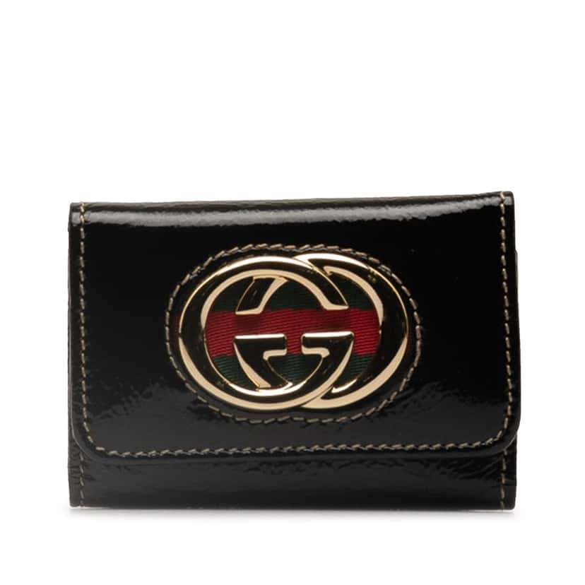 Gucci Britt Leather Key Holder Black Leather Good condition - Front View
