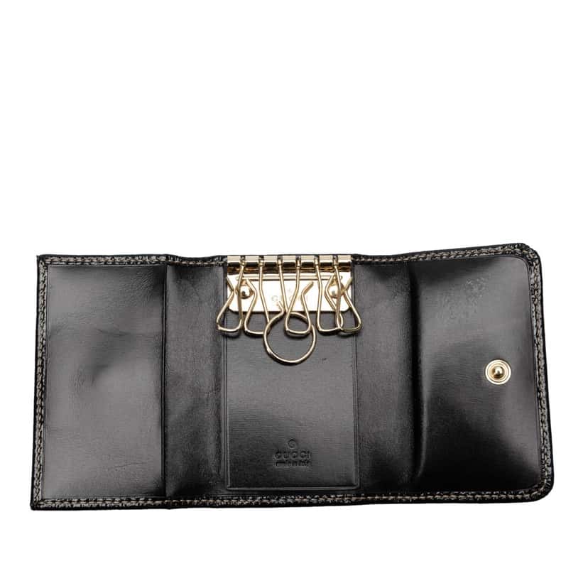 Gucci Britt Leather Key Holder Black Leather Good condition - Box View