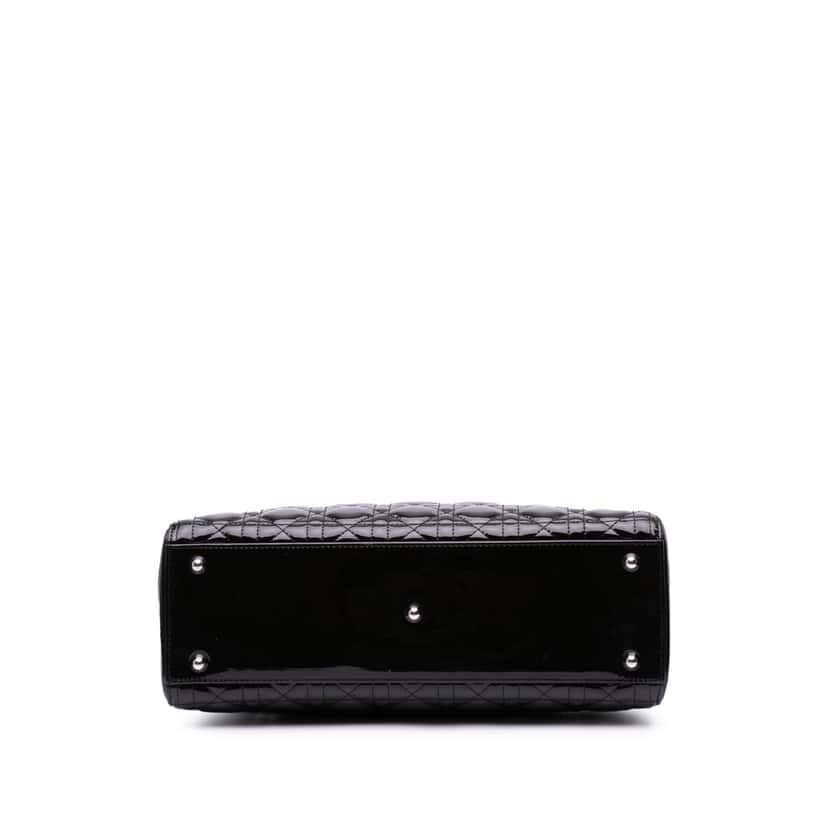 Dior Large Patent Cannage Lady Dior Black Leather Good condition - Inside View