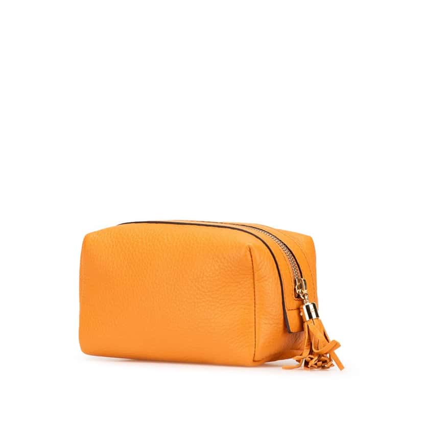 Gucci Leather Soho Cosmetic Pouch Orange Leather Good condition - Back View