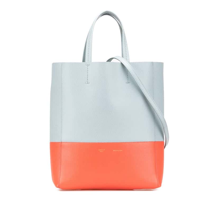 Celine Small Bicolor Leather Vertical Cabas Blue Leather Good condition - Front View