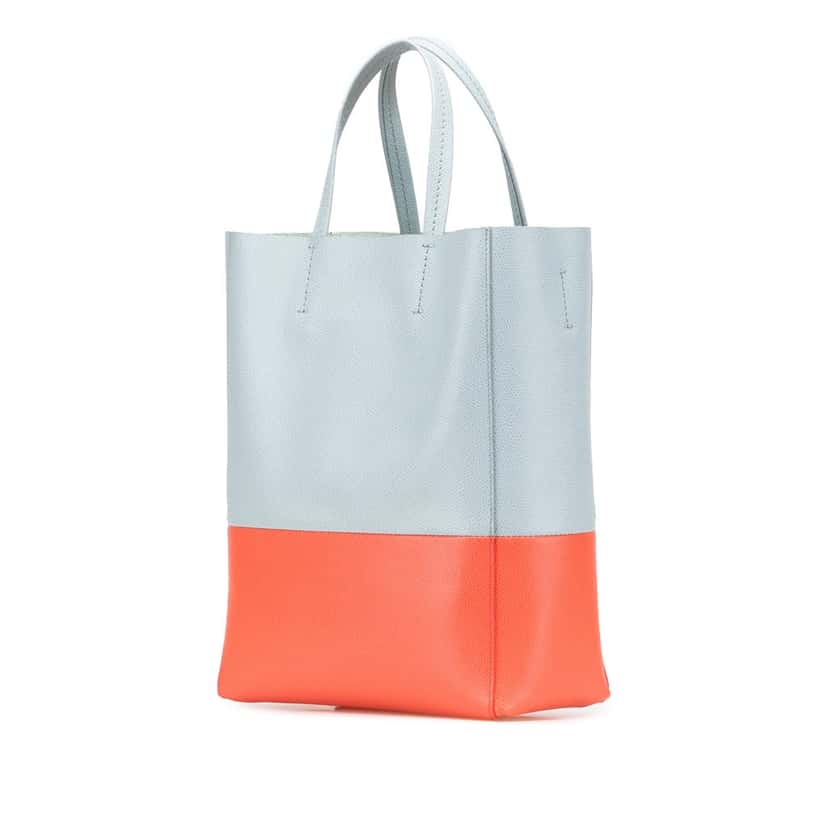 Celine Small Bicolor Leather Vertical Cabas Blue Leather Good condition - Back View